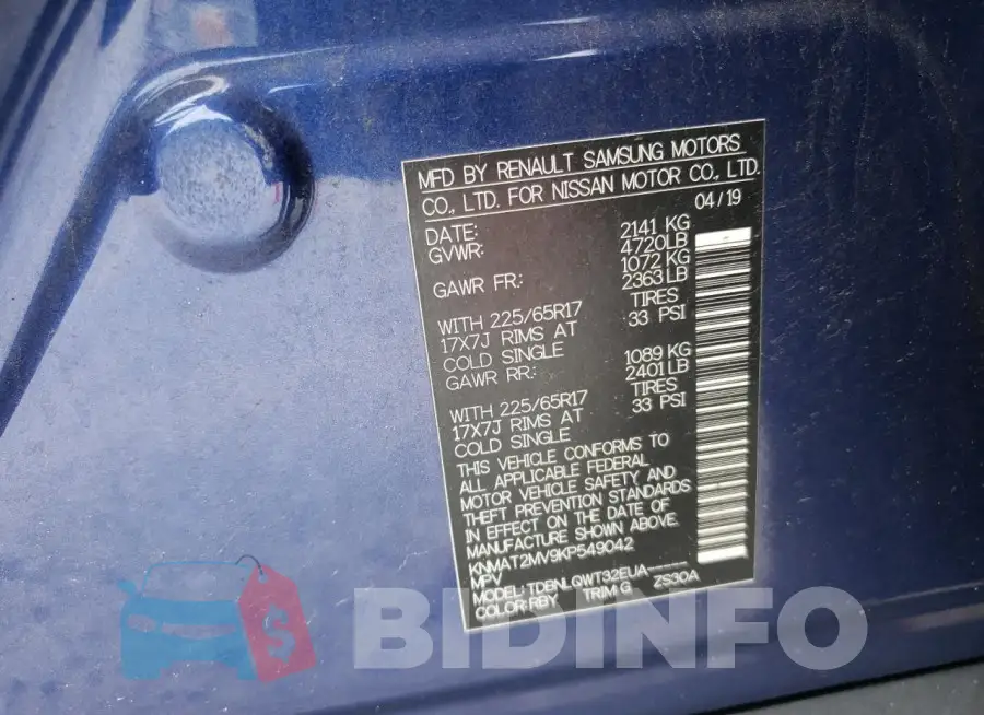 KNMAT2MV9KP549042 Photo# 13