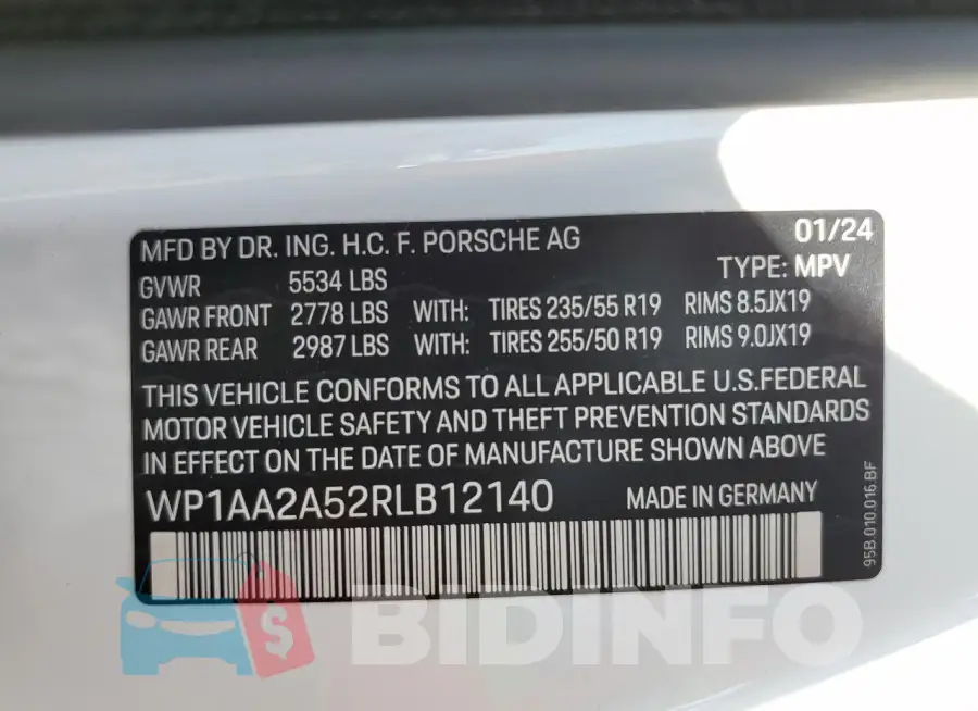 WP1AA2A52RLB12140 Photo# 13