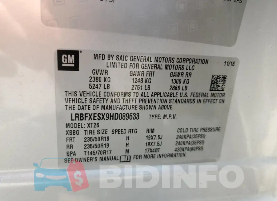 LRBFXESX9HD089633 Photo# 13
