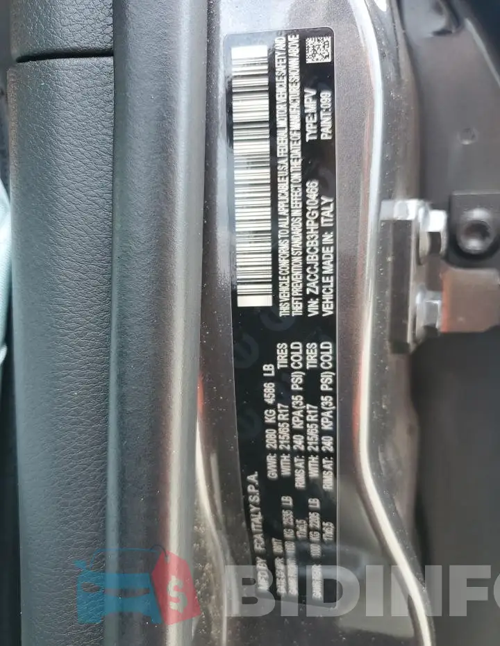 ZACCJBCB3HPG10466 Photo# 12