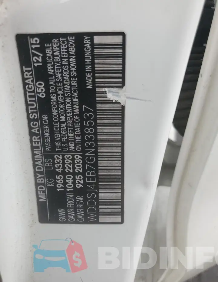 WDDSJ4EB7GN338537 Photo# 12