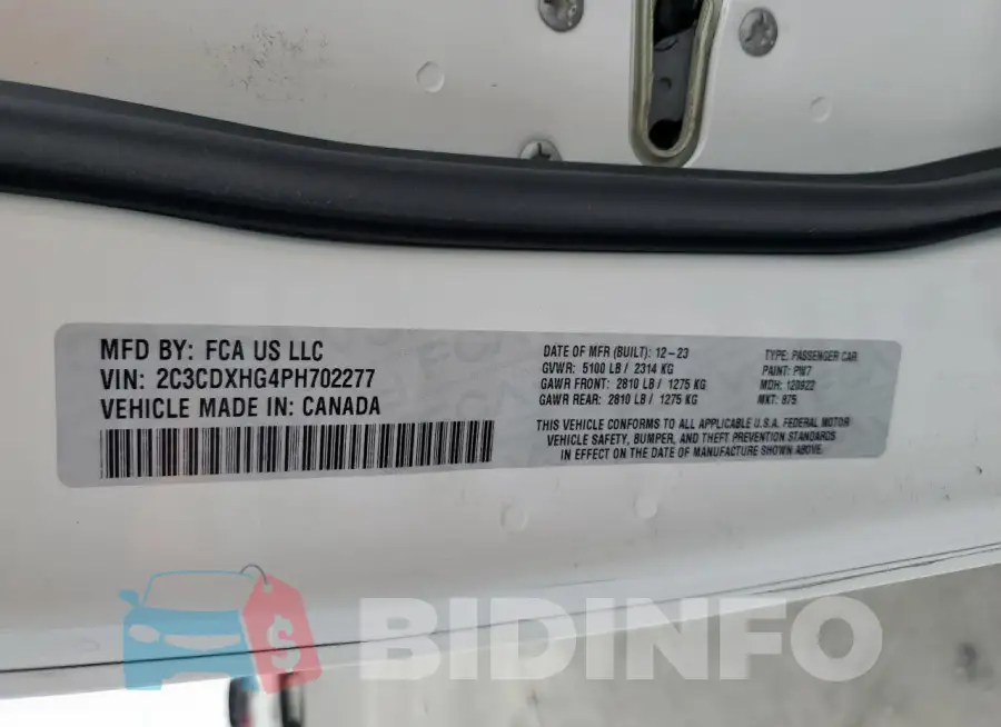 2C3CDXHG4PH702277 Photo# 12