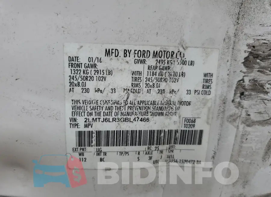 2LMTJ6LR3GBL47466 Photo# 13