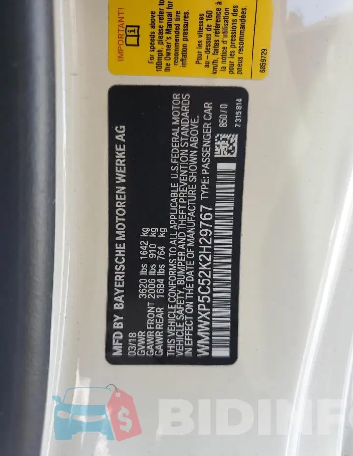 WMWXP5C52K2H29767 Photo# 12