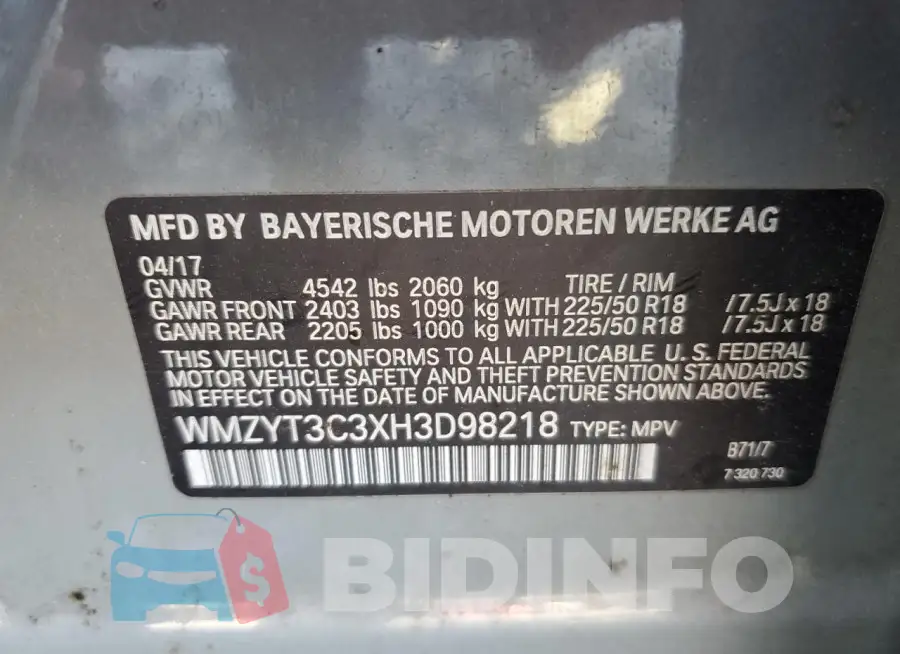 WMZYT3C3XH3D98218 Photo# 13