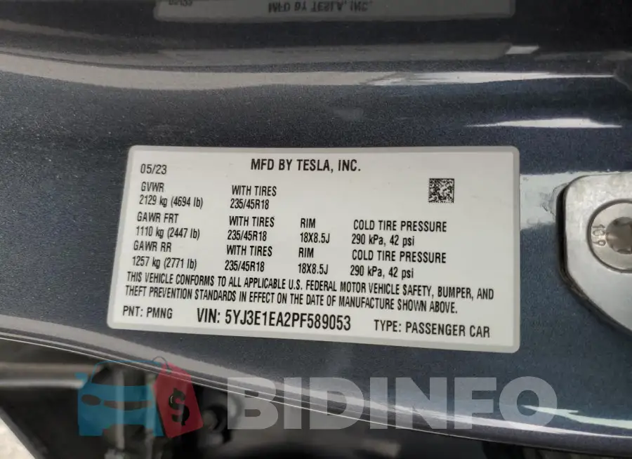 5YJ3E1EA2PF589053 Photo# 12