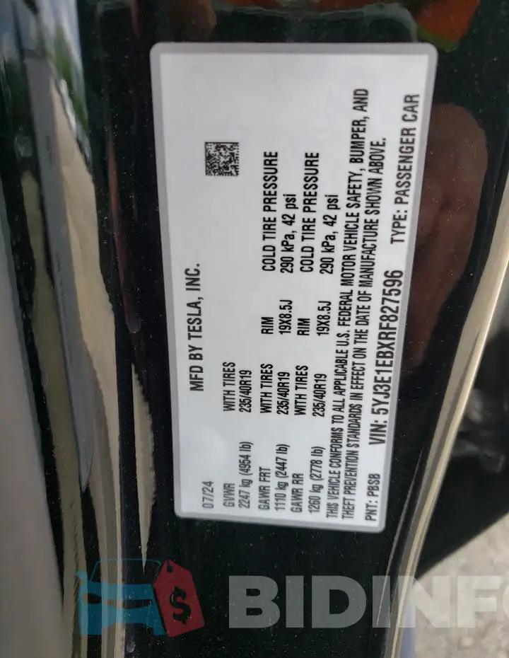 5YJ3E1EBXRF827596 Photo# 12