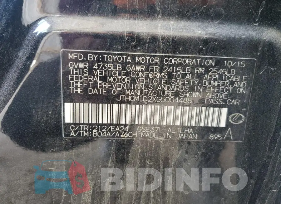 JTHCM1D2XG5004488 Photo# 12