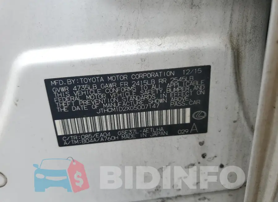 JTHCM1D2XG5007147 Photo# 12
