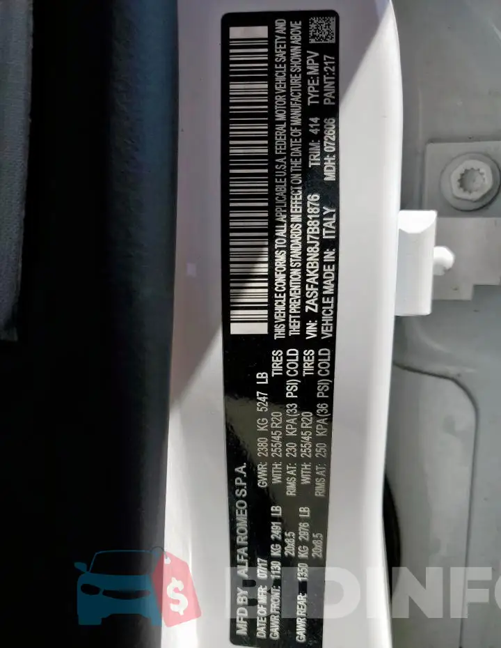 ZASFAKBN8J7B81876 Photo# 13