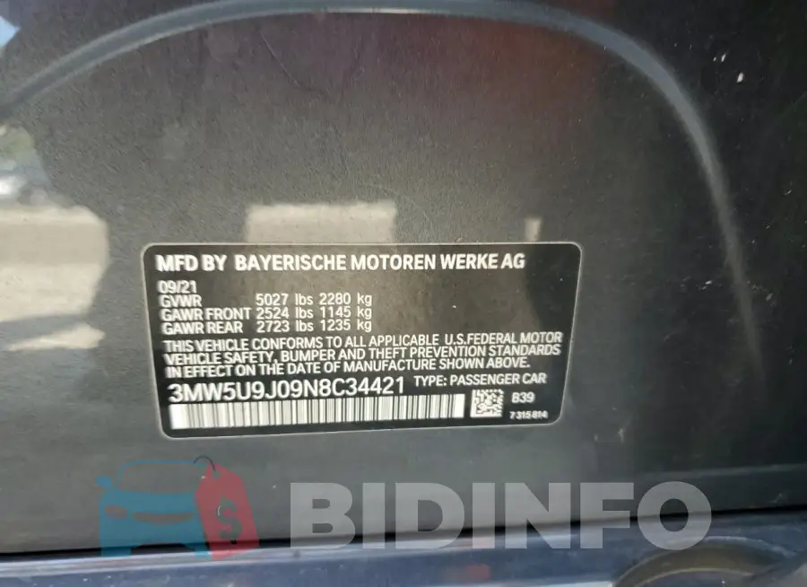 3MW5U9J09N8C34421 Photo# 12