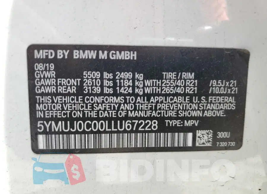 5YMUJ0C00LLU67228 Photo# 13