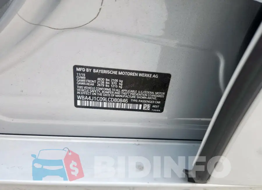 WBA4J1C09LCD80846 Photo# 12