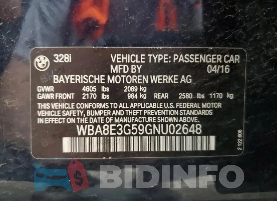 WBA8E3G59GNU02648 Photo# 13