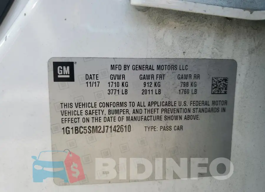 1G1BC5SM2J7142610 Photo# 12