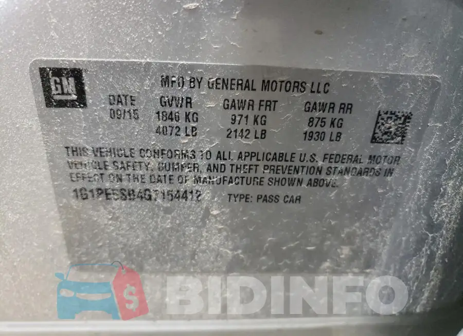 1G1PE5SB4G7154412 Photo# 12