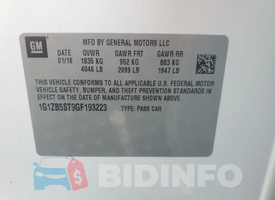 1G1ZB5ST9GF193223 Photo# 12