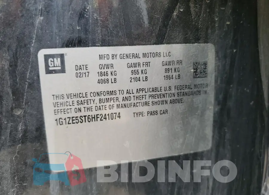 1G1ZE5ST6HF241074 Photo# 13