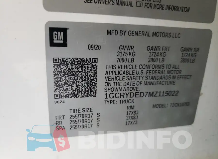 1GCRYDED7MZ115022 Photo# 12