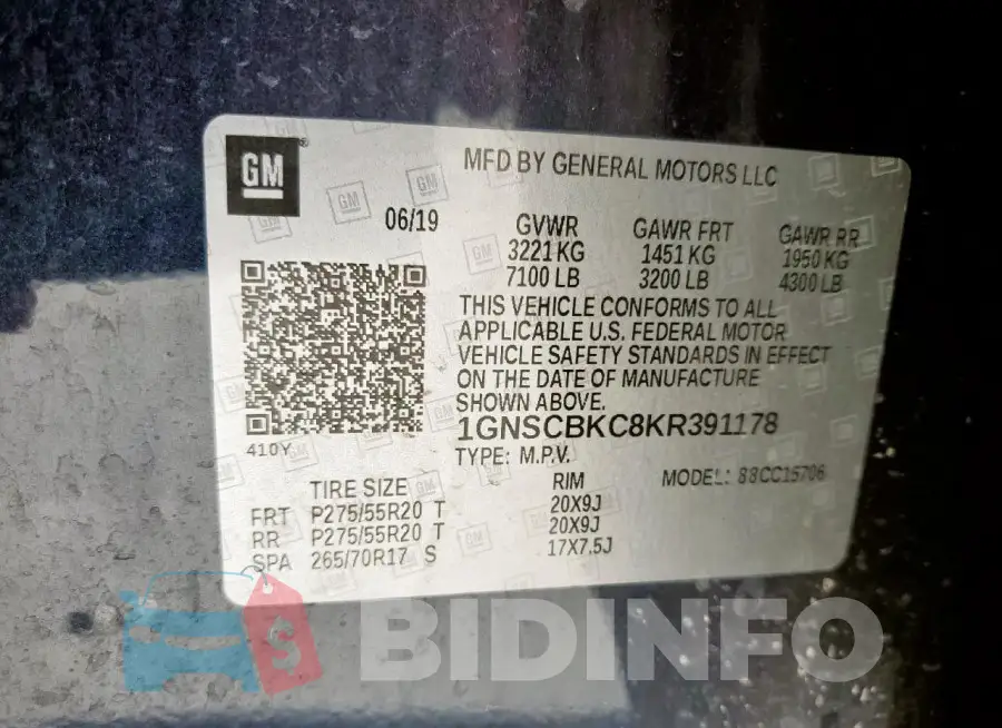 1GNSCBKC8KR391178 Photo# 13