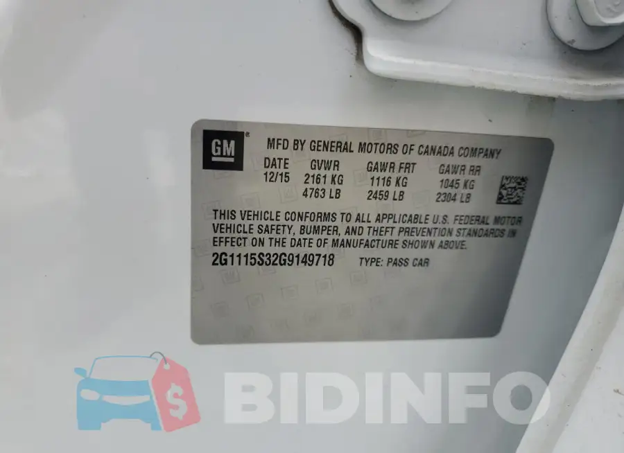 2G1115S32G9149718 Photo# 12