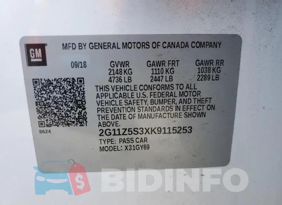 2G11Z5S3XK9115253 Photo# 12