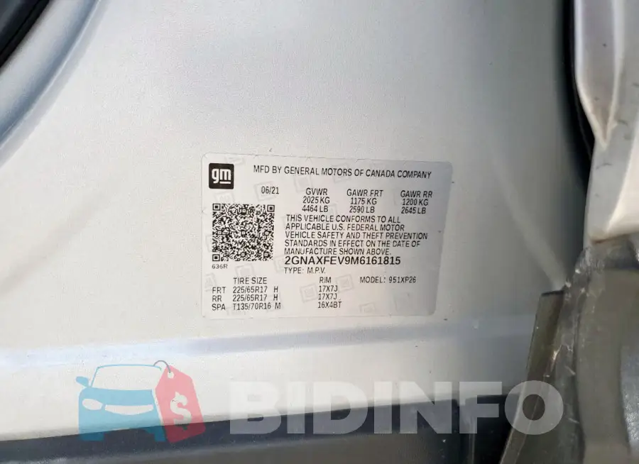 2GNAXFEV9M6161815 Photo# 12