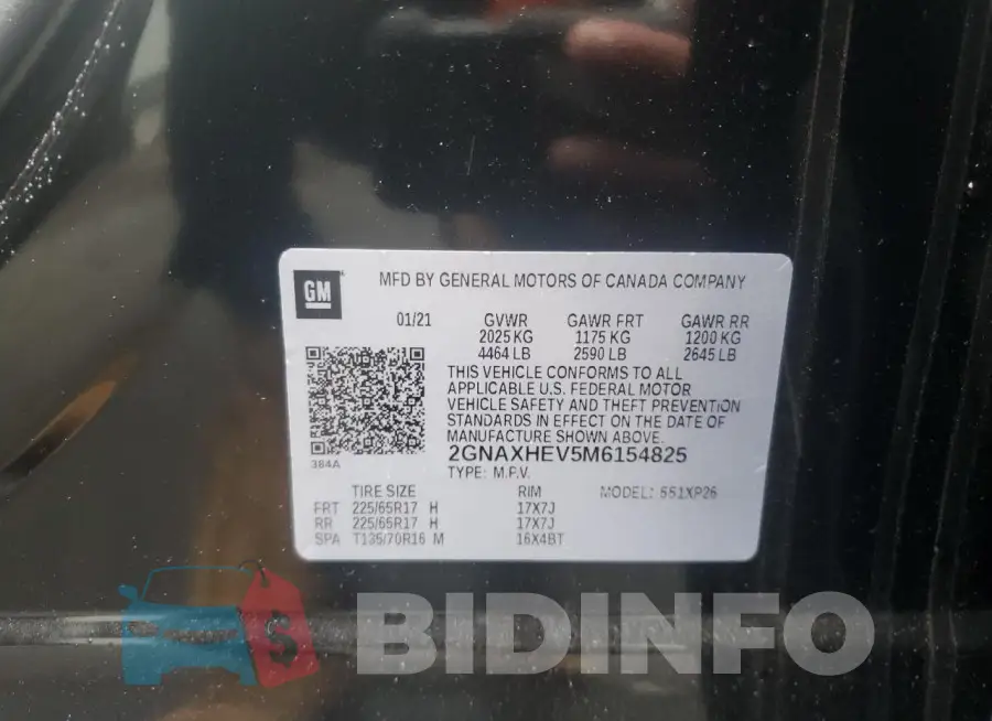 2GNAXHEV5M6154825 Photo# 12