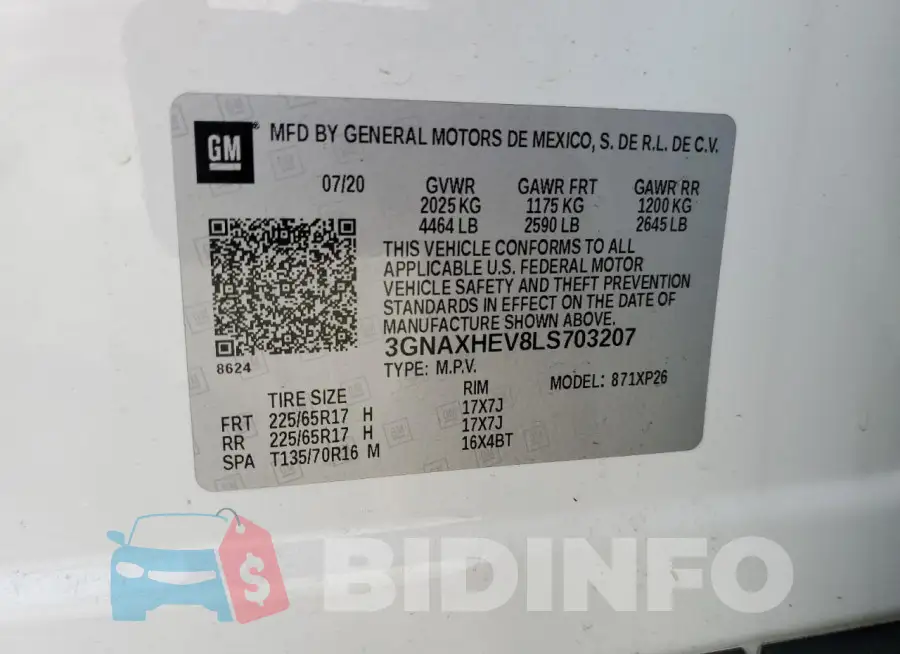 3GNAXHEV8LS703207 Photo# 14