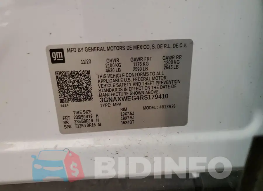 3GNAXWEG4RS179410 Photo# 14