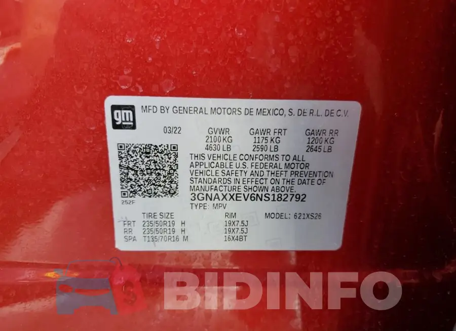 3GNAXXEV6NS182792 Photo# 14