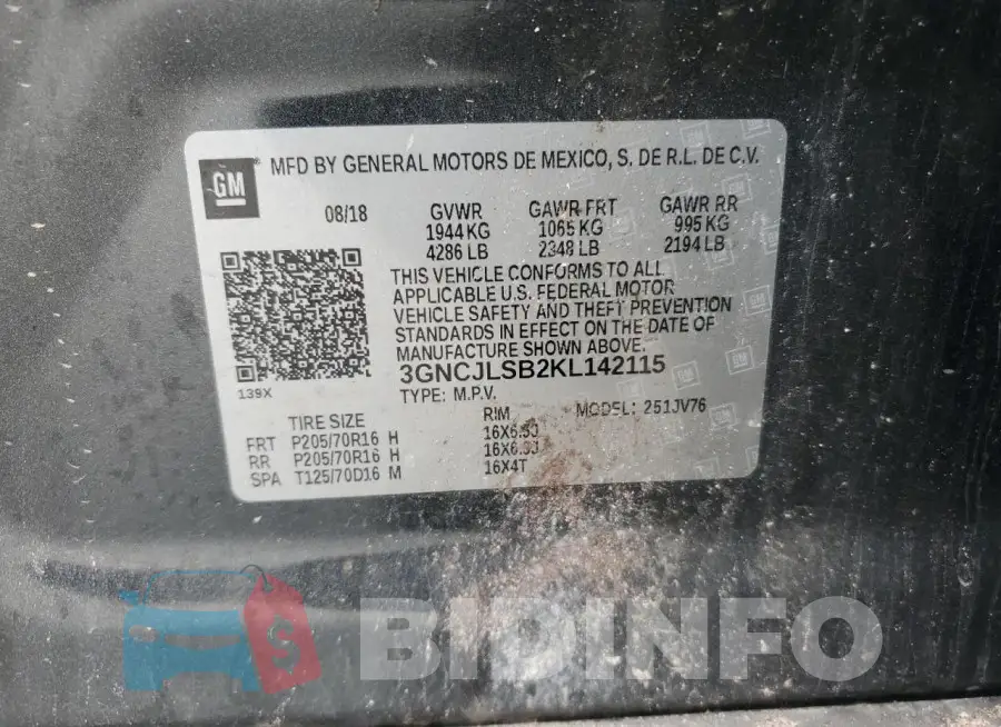 3GNCJLSB2KL142115 Photo# 12