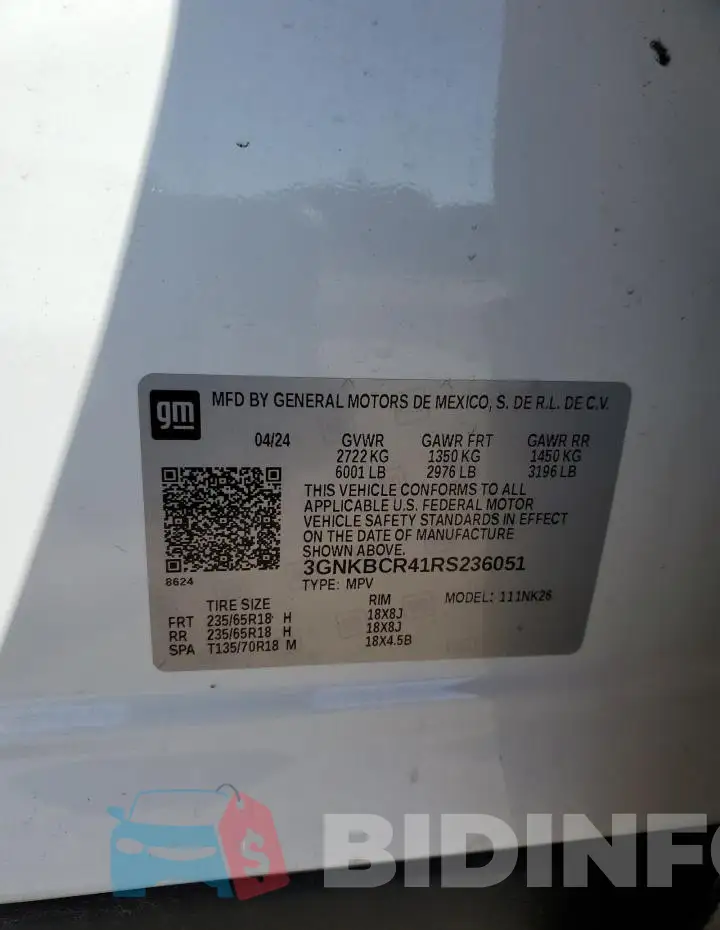 3GNKBCR41RS236051 Photo# 12