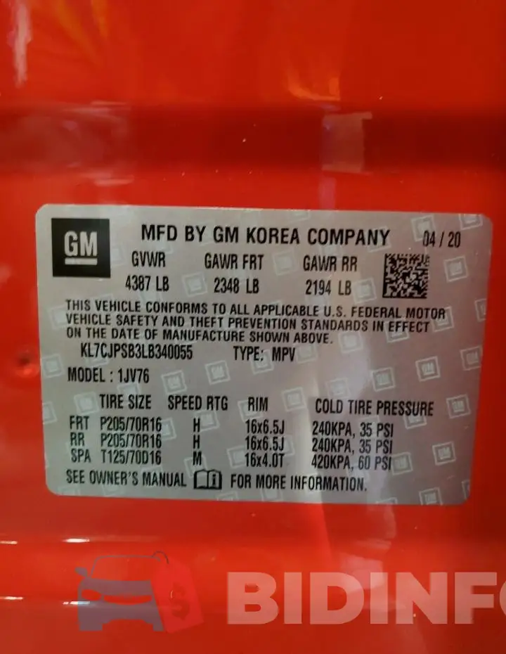 KL7CJPSB3LB340055 Photo# 14