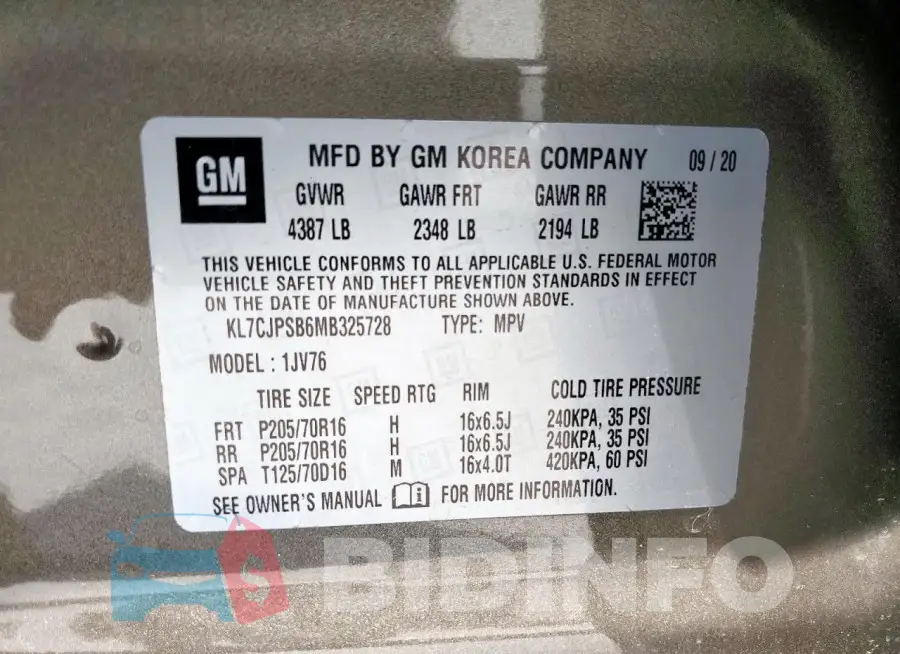 KL7CJPSB6MB325728 Photo# 14