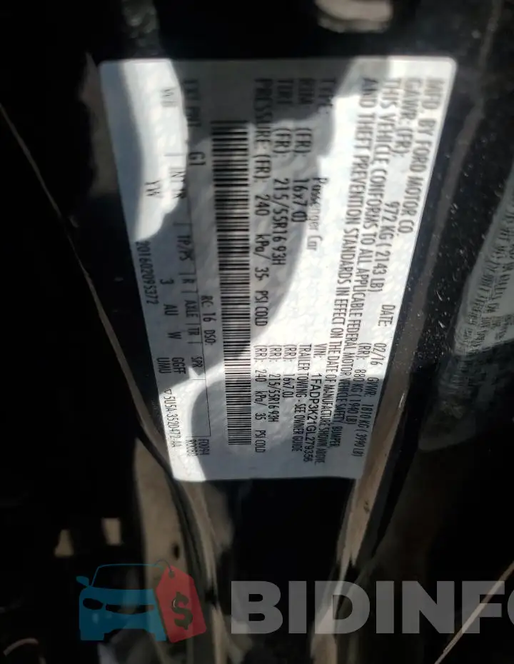1FADP3K21GL279356 Photo# 12
