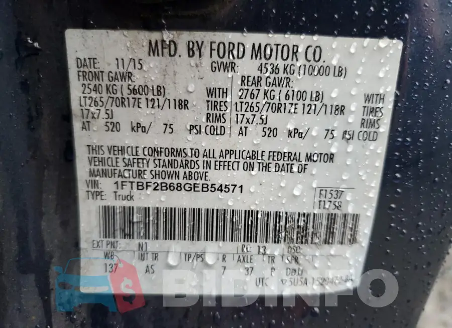 1FTBF2B68GEB54571 Photo# 12