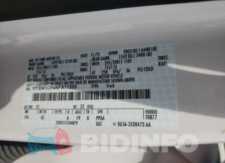 1FTEW1CP4NFA11333 Photo# 13
