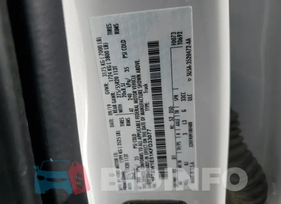 1FTEW1E51KFD33077 Photo# 12