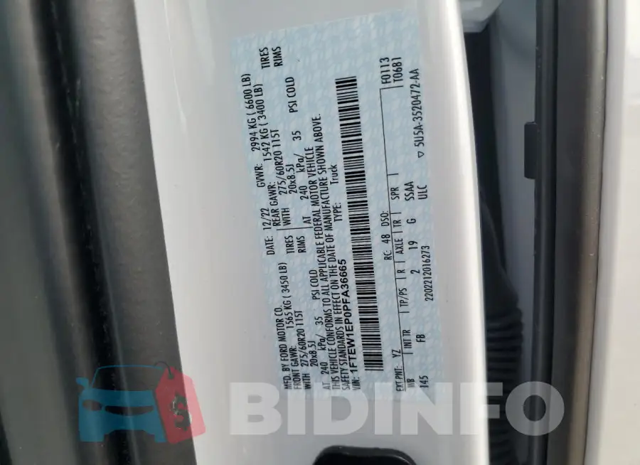 1FTEW1EP0PFA36665 Photo# 12