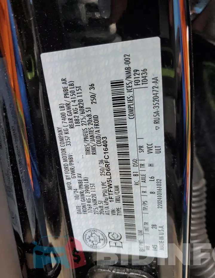 1FTFW5LD6RFC16403 Photo# 13