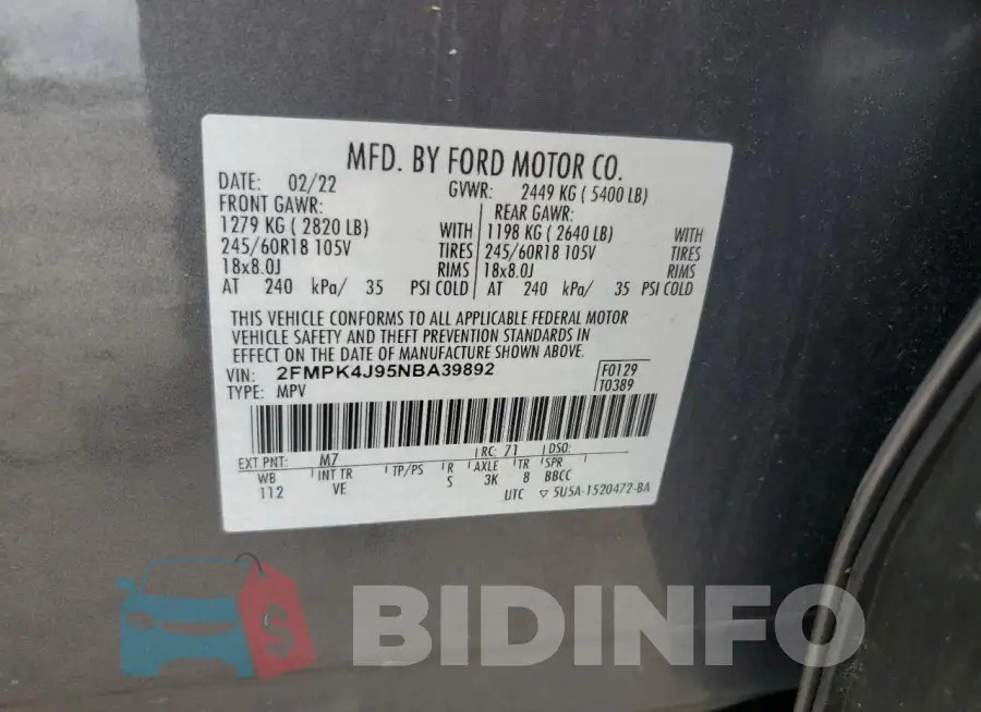 2FMPK4J95NBA39892 Photo# 13