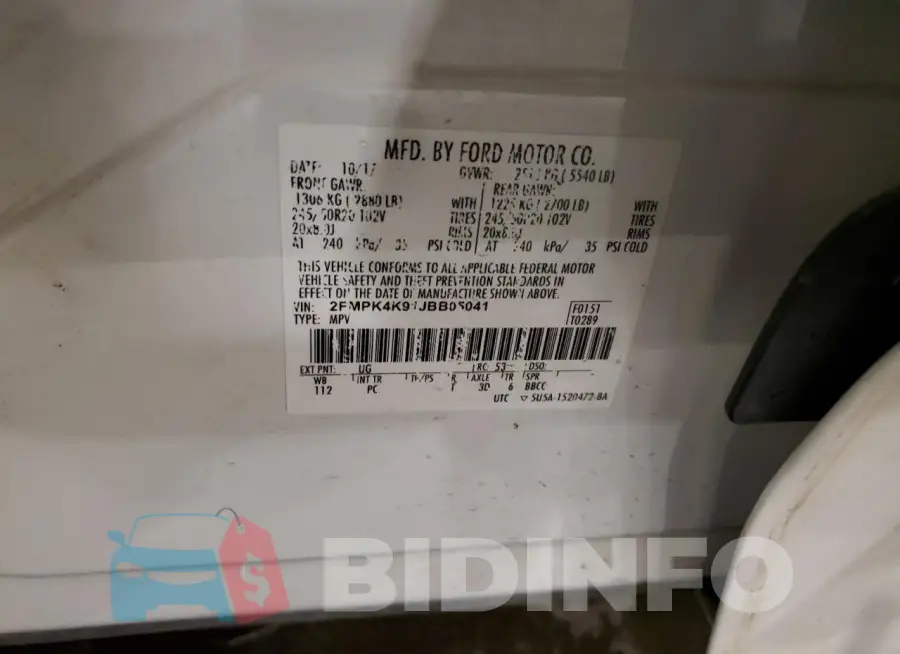 2FMPK4K91JBB05041 Photo# 13