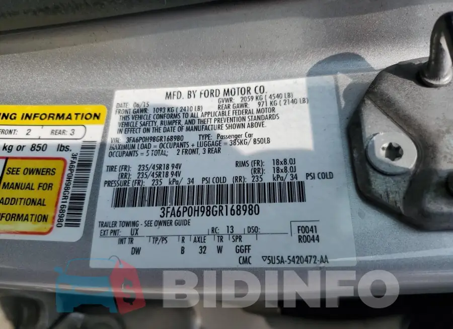 3FA6P0H98GR168980 Photo# 12