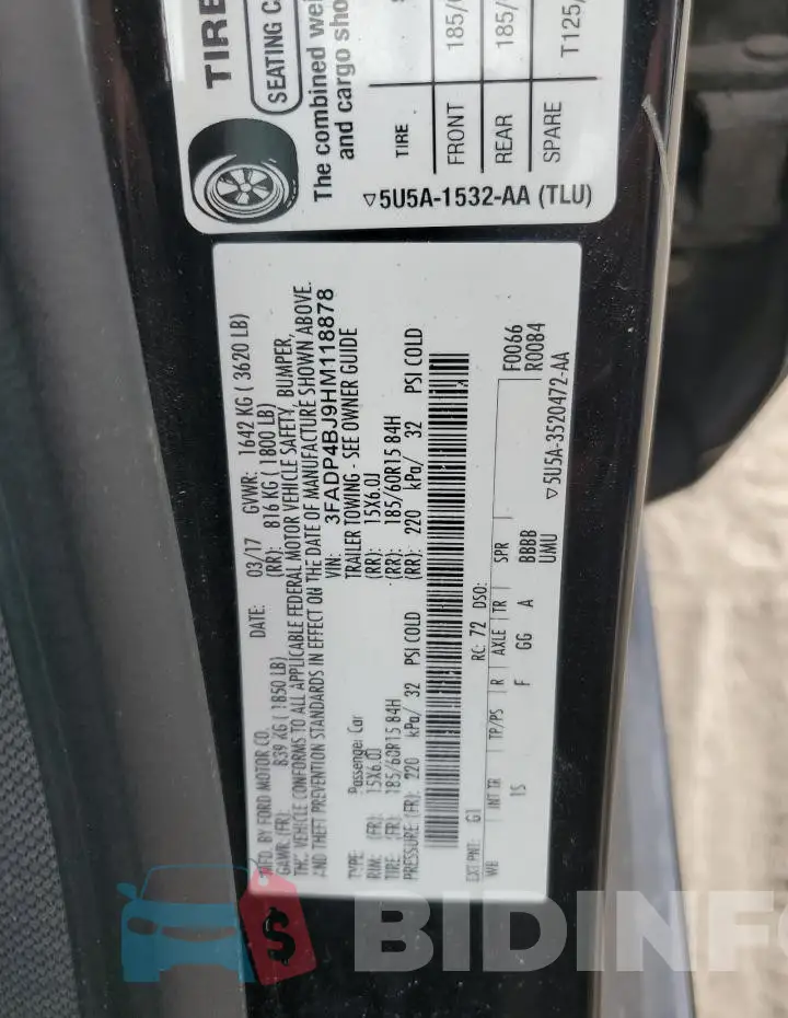 3FADP4BJ9HM118878 Photo# 12