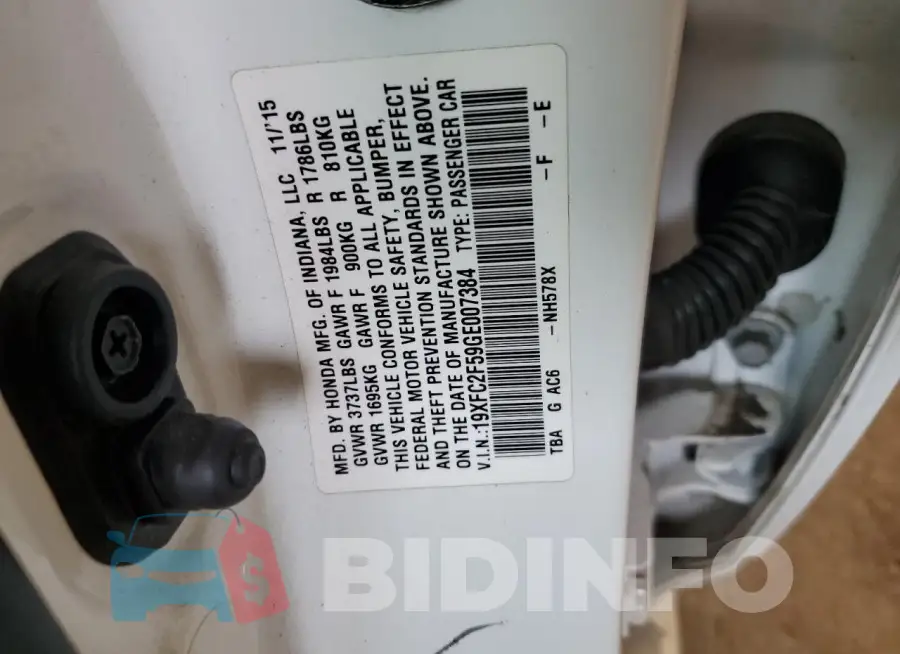 19XFC2F59GE007384 Photo# 12