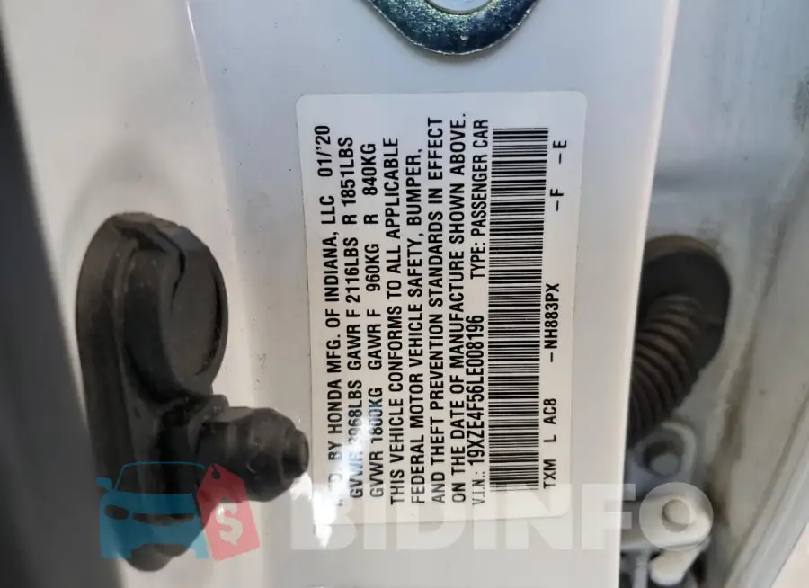 19XZE4F56LE008196 Photo# 12
