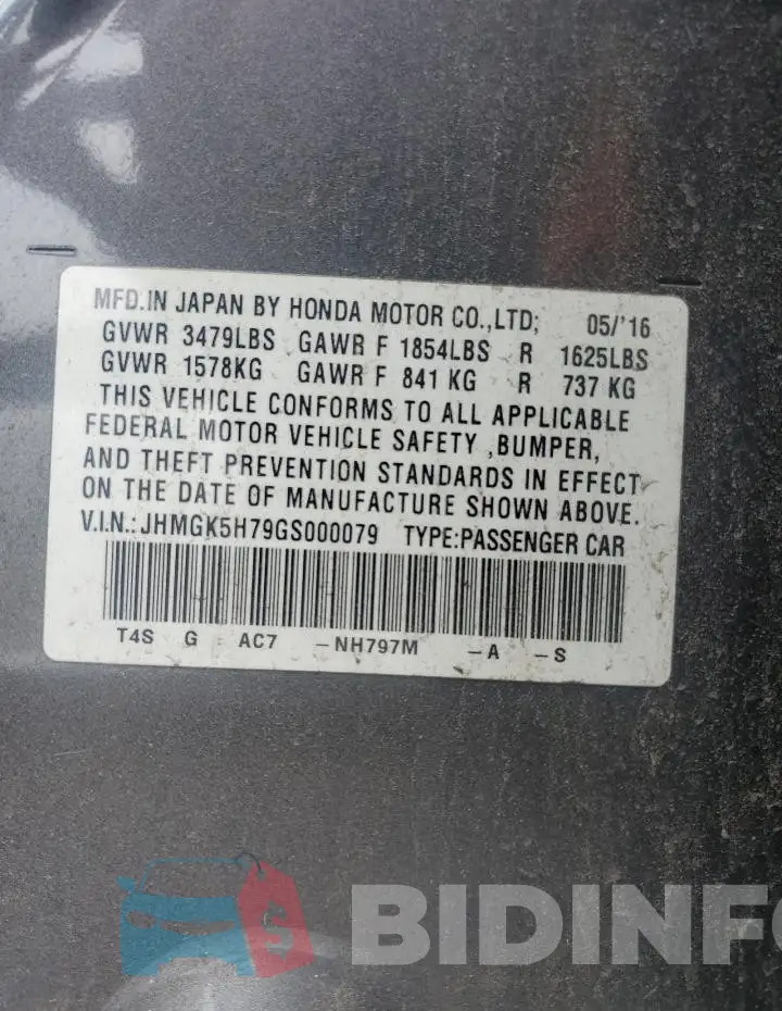 JHMGK5H79GS000079 Photo# 12