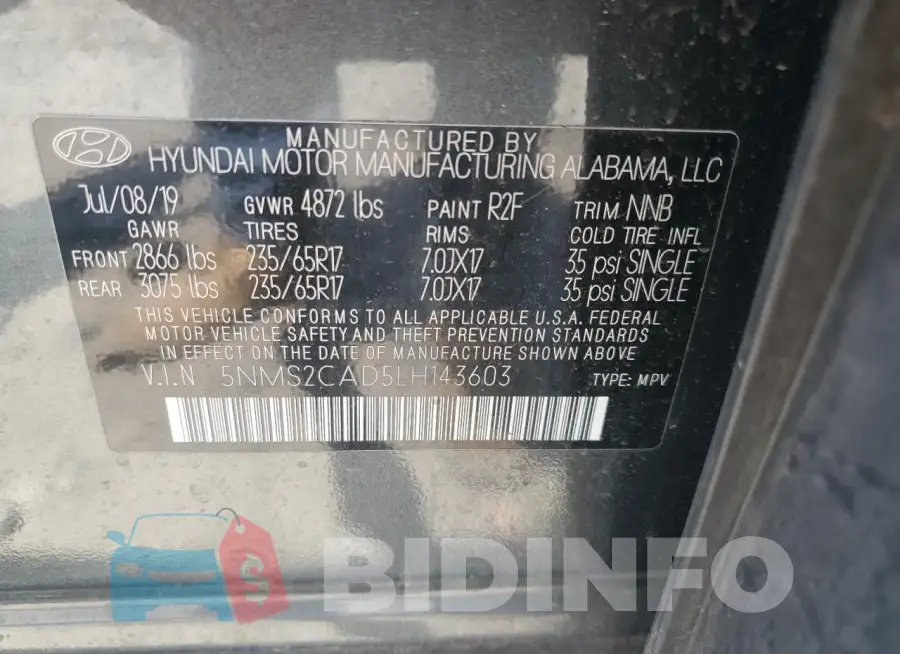 5NMS2CAD5LH143603 Photo# 13