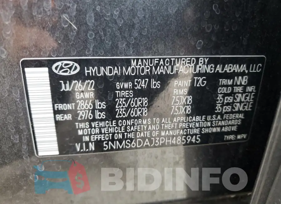 5NMS6DAJ3PH485945 Photo# 12